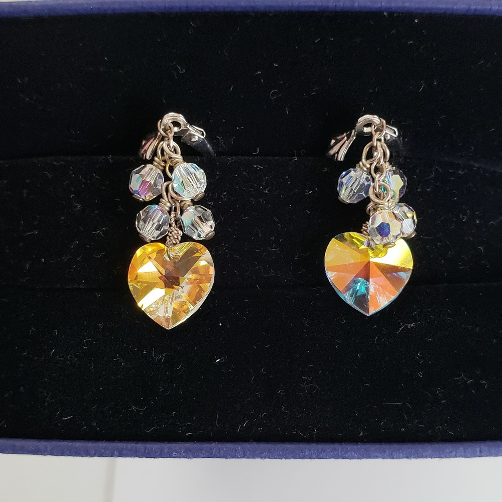 NEW! Swarovski Heart Dangle Drop Earrings - Mother's Day Anniversary Gift - Picture 9 of 16
